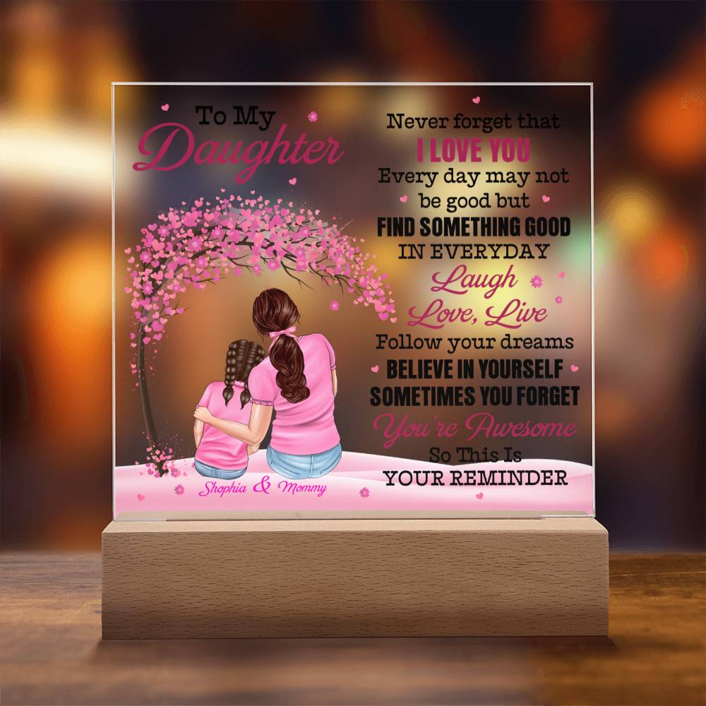 Personalized Mommy & Daughter Acrylic Plaque – Custom Names
