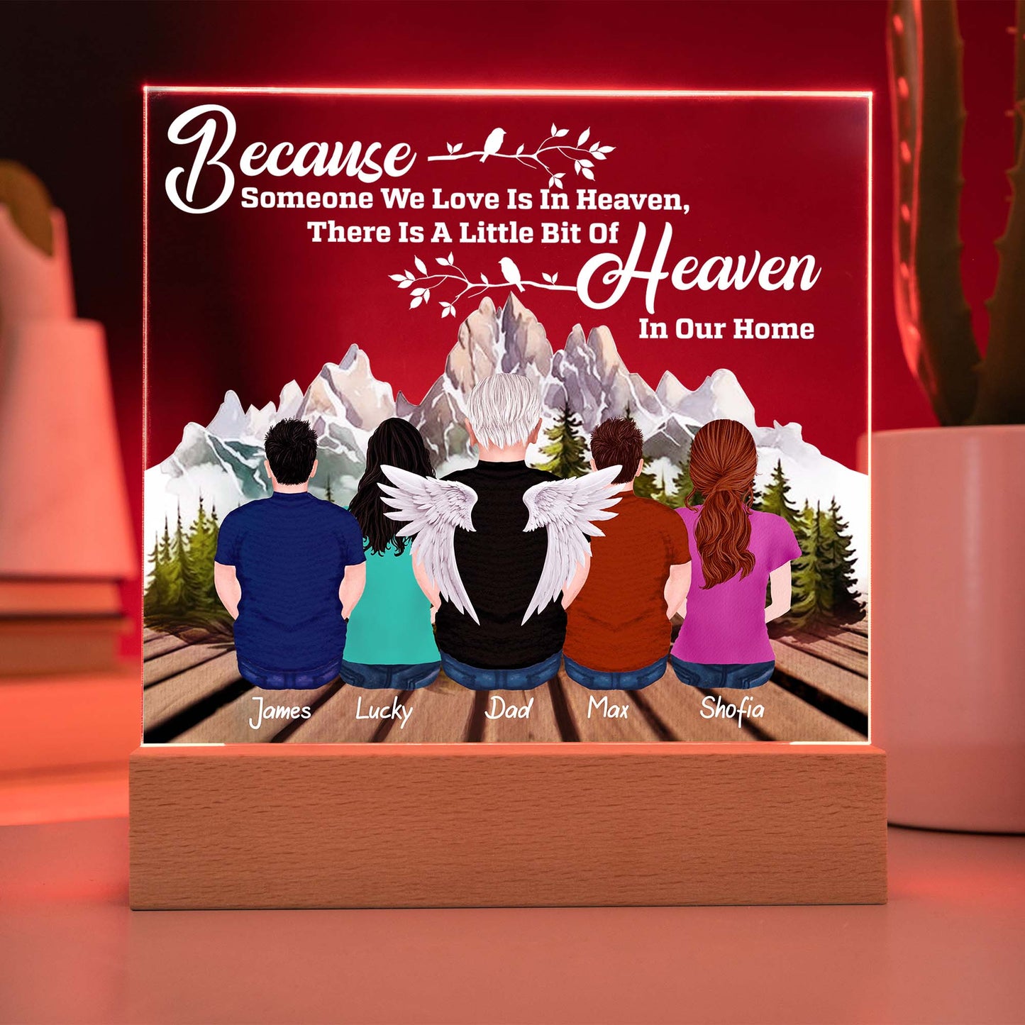 Personalized Memorial Acrylic Plaque – In Memory of Dad or Grandad In Heaven !