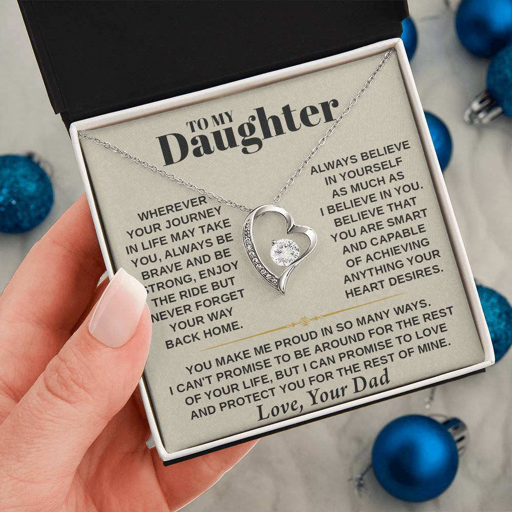 Forever Love Necklace for Daughter – with Personalized Message Card