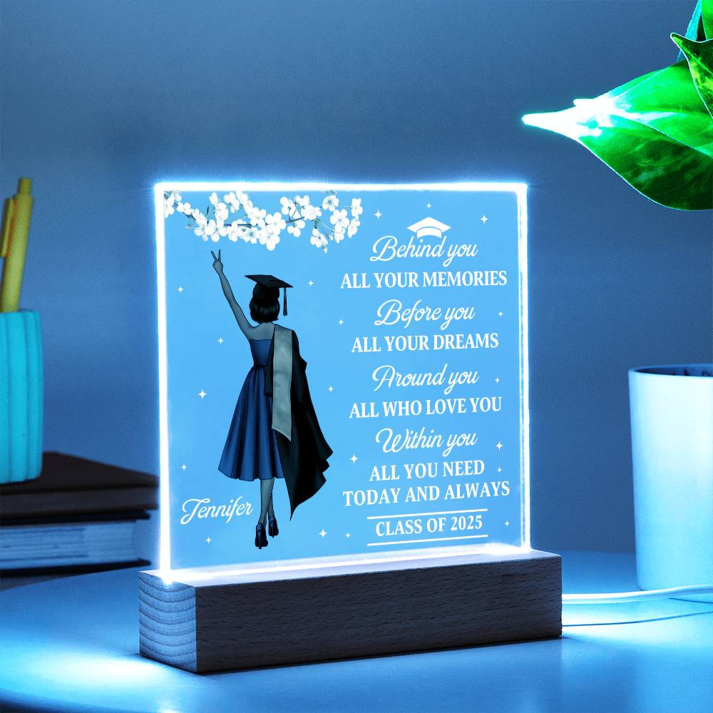 π Custom Graduation Acrylic Plaque β Personalized Graduate Gift for Class of 2025