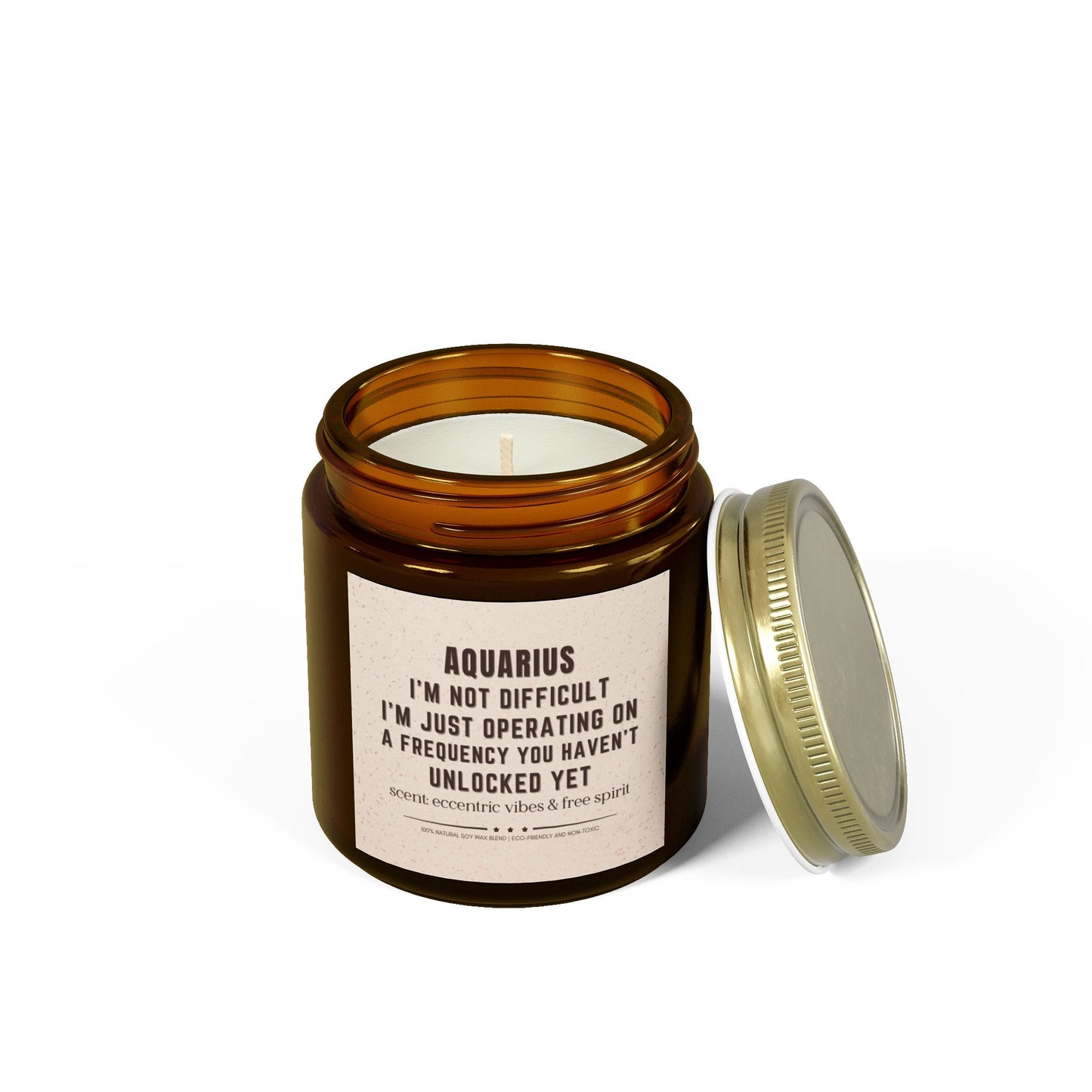 Funny Aquarius Zodiac Scented Candle - Eco-Friendly Charm
