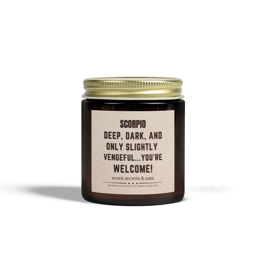 Funny Scorpio Zodiac Scented Candle for Cozy Vibes