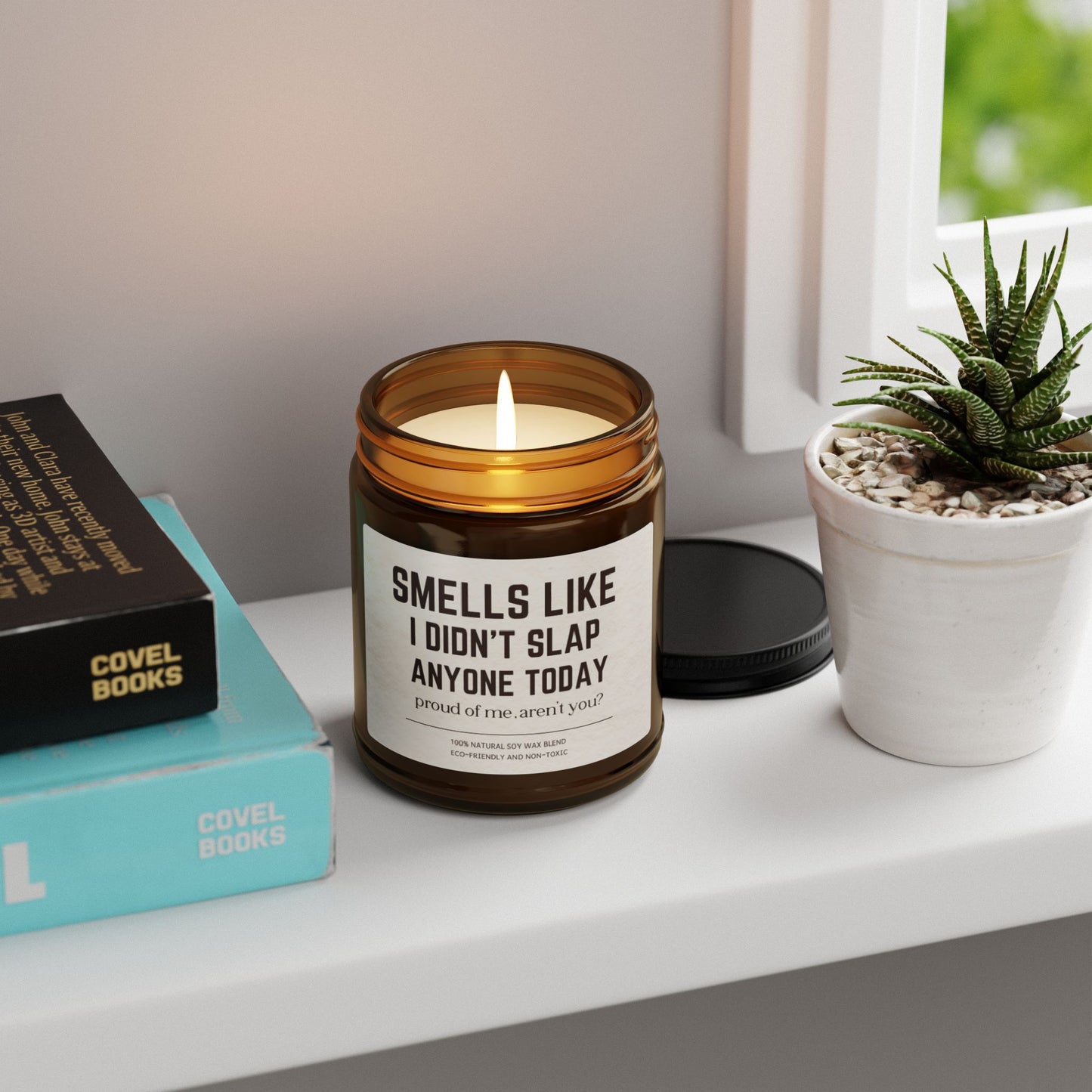 Funny Soy Candle for Surviving the Day Smells Like I Didn’t Slap Anyone