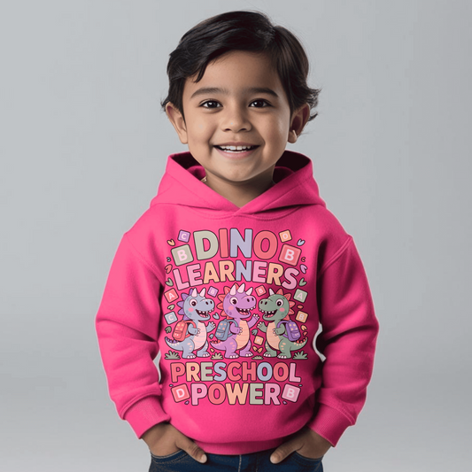 Dino Learners Preschool Hoodie – Cute Dinosaur Kids Pullover