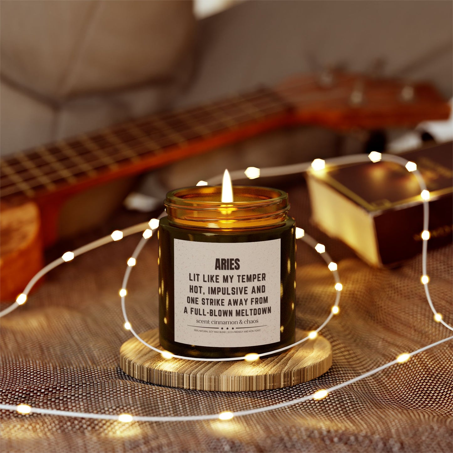 Funny Aries Zodiac Scented Candle for Energy and Ambiance