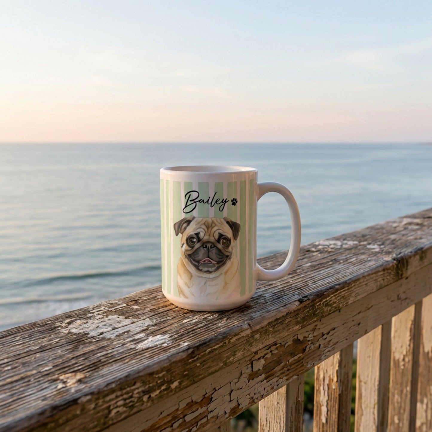 Custom Pet Mug from Photo Personalized Pet Portrait Mug Gift for Dog Lovers Ceramic Coffee Mug