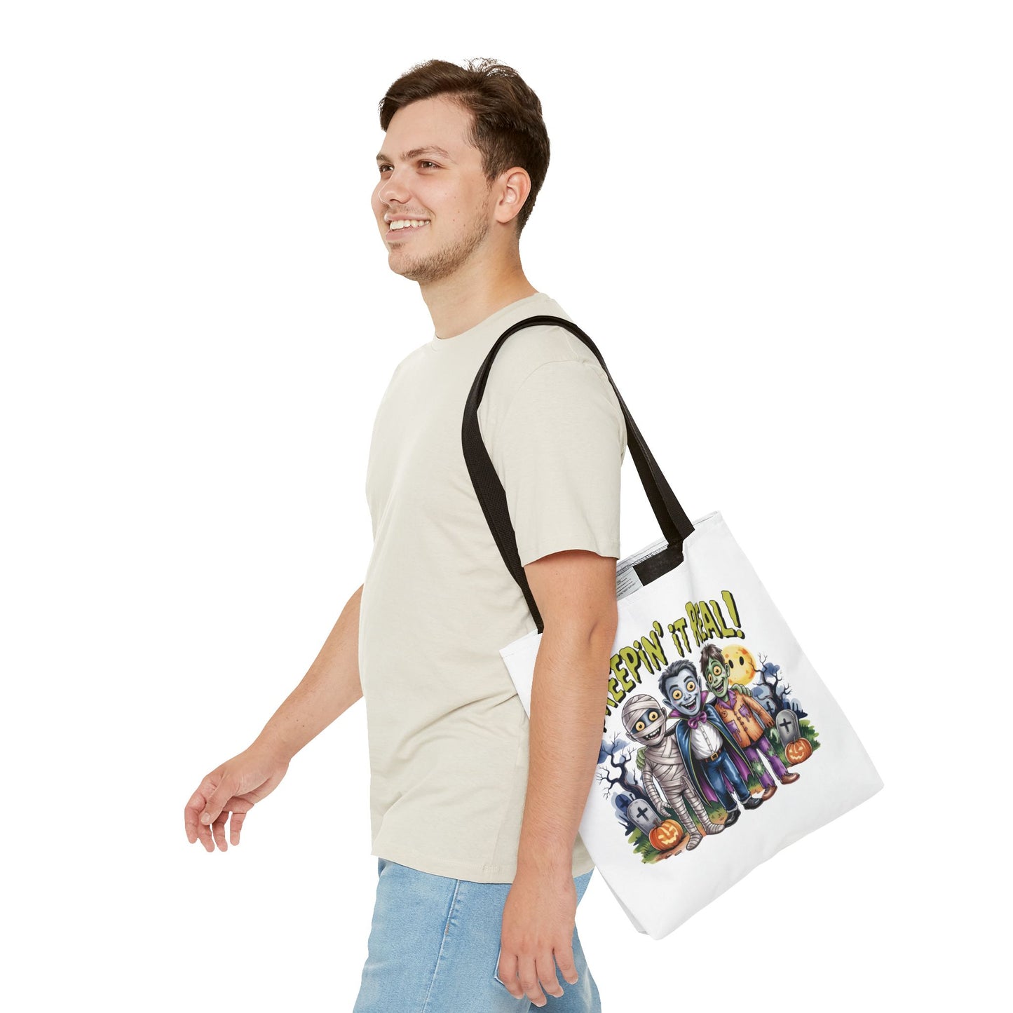 Creepin' It Real Halloween Tote Bag – Funny Trick-or-Treat Bag for Kids & Adults