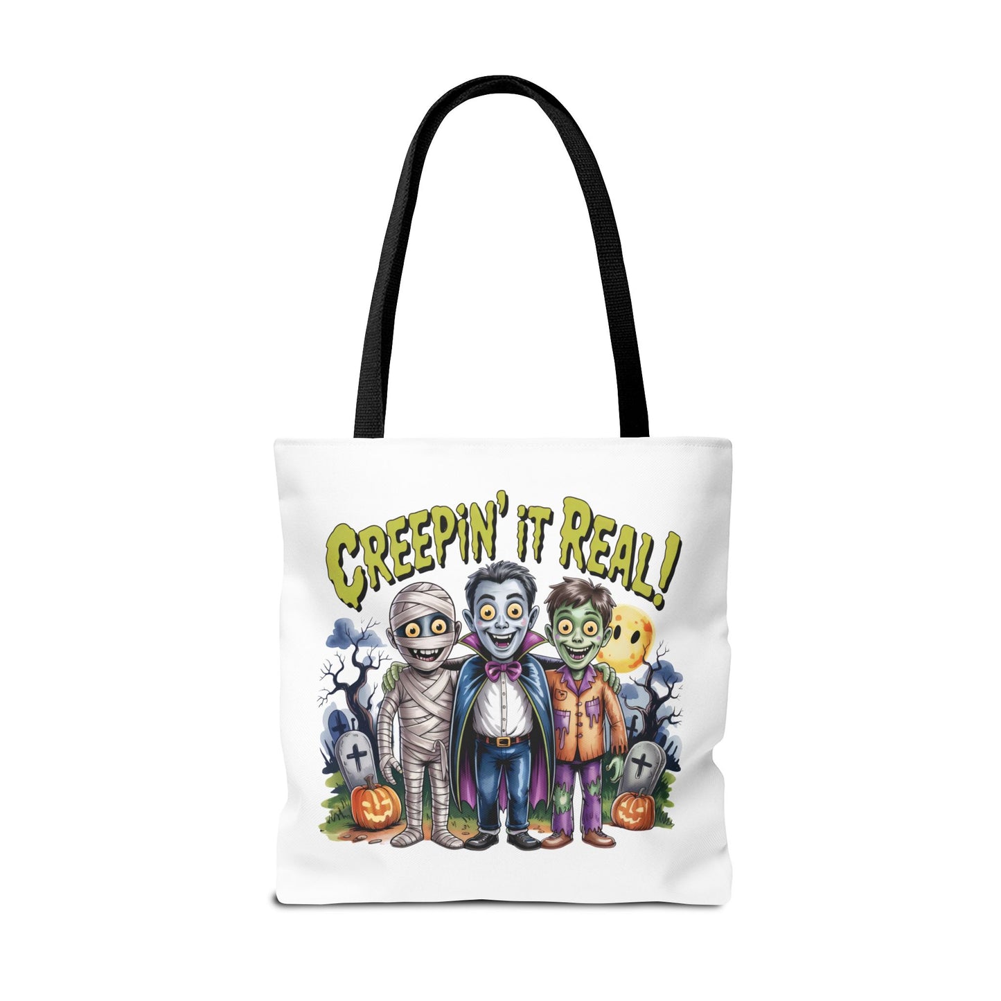 Creepin' It Real Halloween Tote Bag – Funny Trick-or-Treat Bag for Kids & Adults