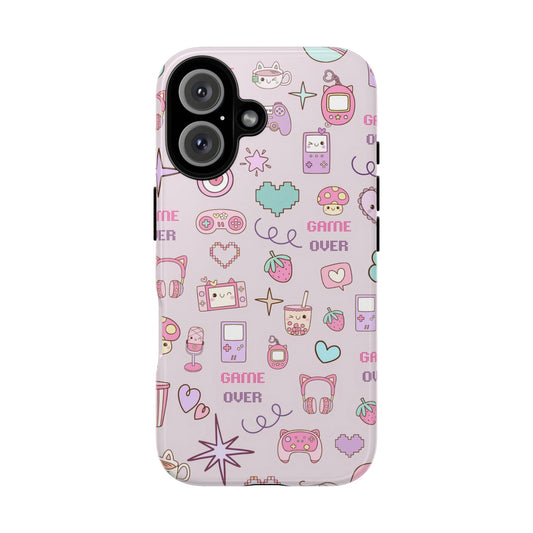 Kawaii Gamer Girl iPhone 16 Case – Cute Pastel Gaming-Themed Phone Cover for Girls