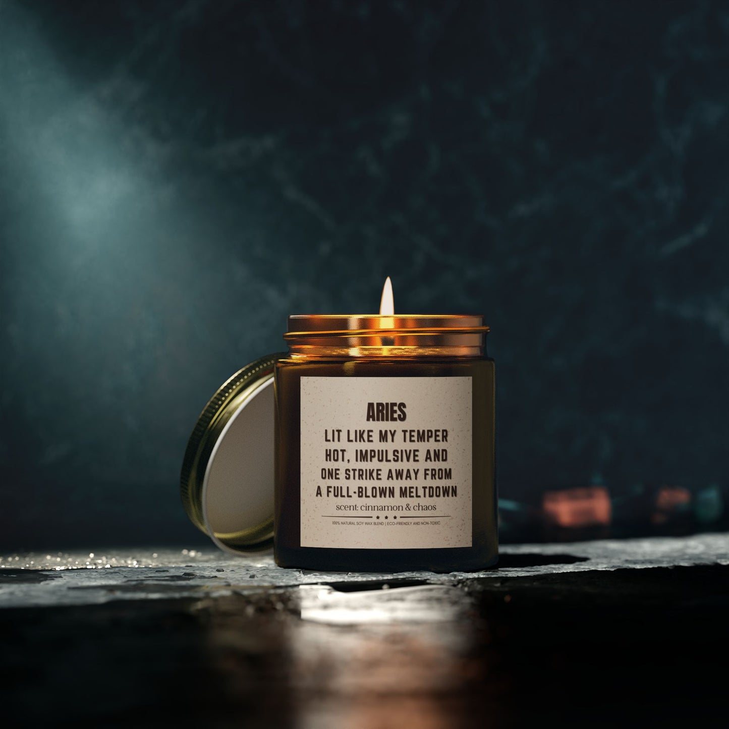 Funny Aries Zodiac Scented Candle for Energy and Ambiance