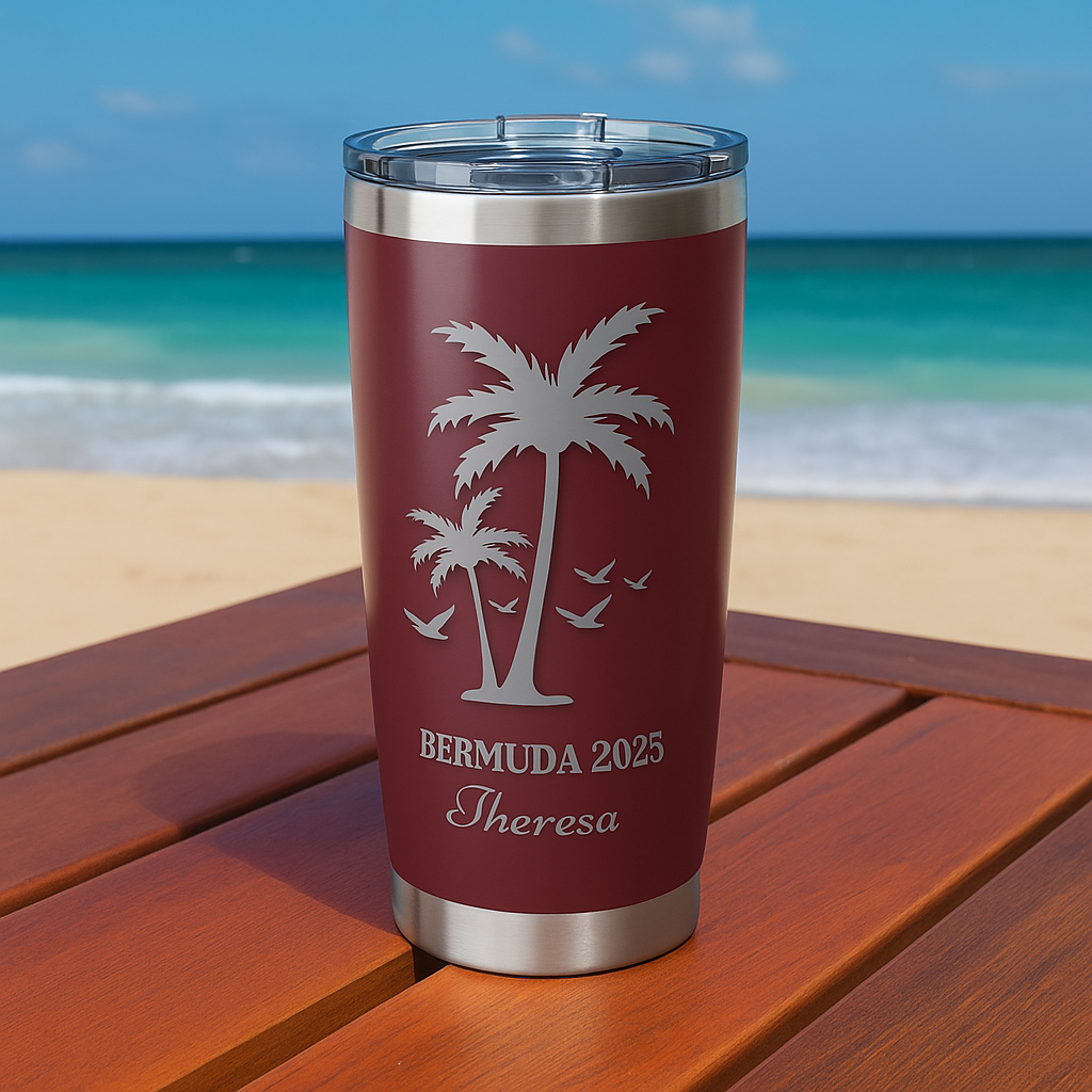 Custom Engraved Vagabond 20oz Travel Tumbler – Name, Date & Location