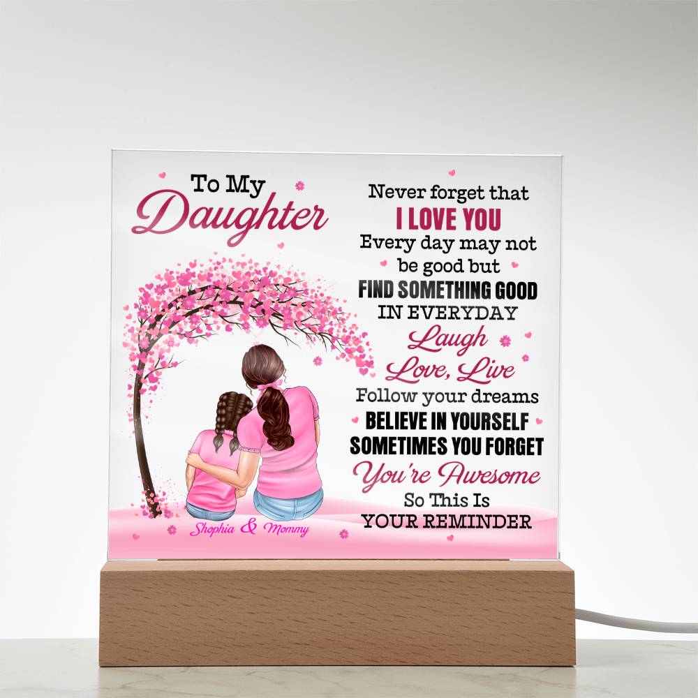 Personalized Mommy & Daughter Acrylic Plaque – Custom Names