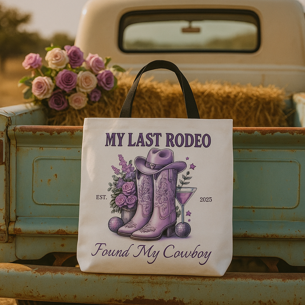 My Last Rodeo Tote Bag with Personalized Name And date !