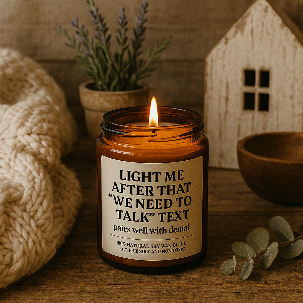 We Need to Talk Text Candle – Scented Soy Survival Gift