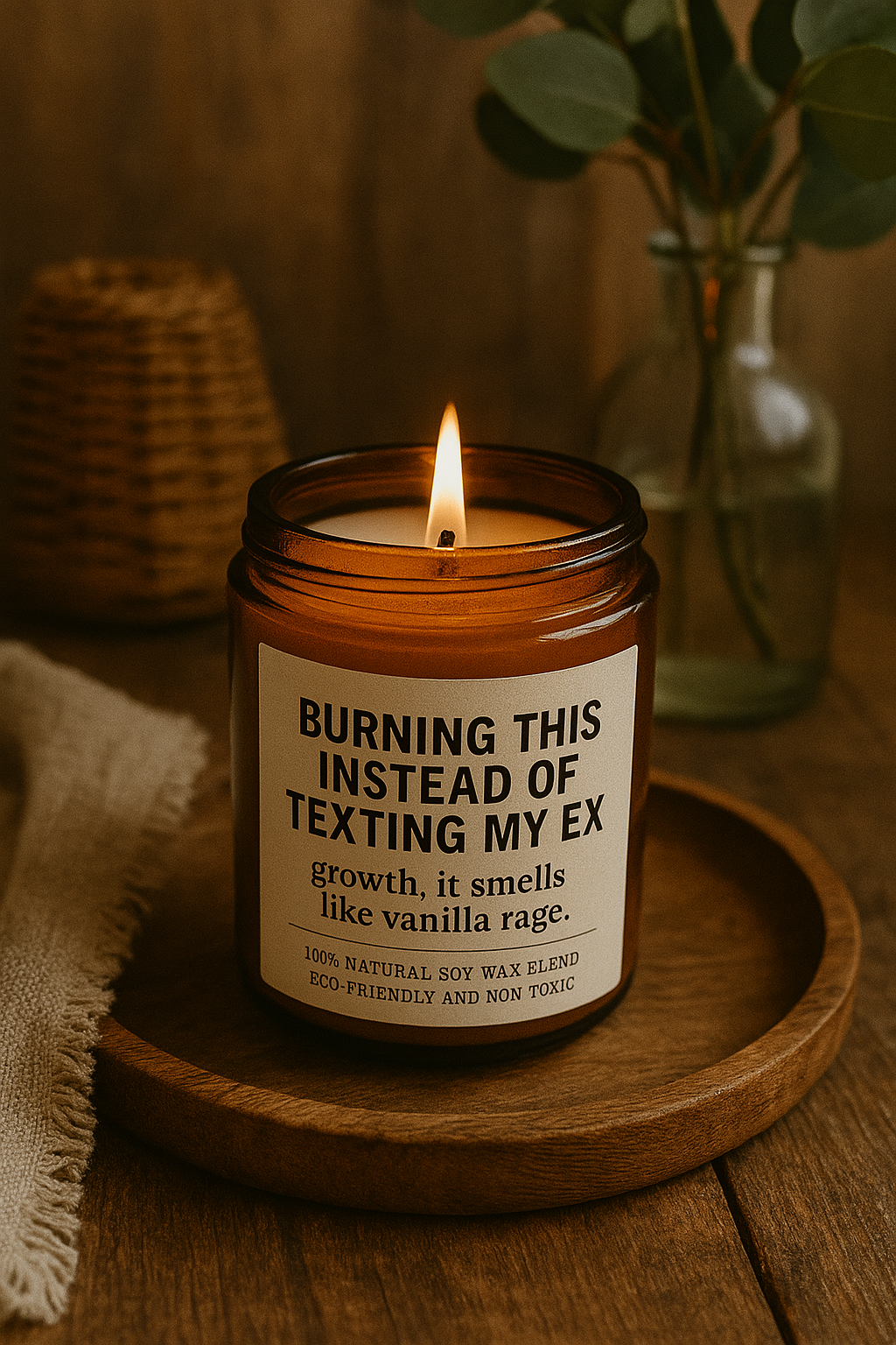 Burning This Instead of Texting My Ex Vanilla Rage Candle