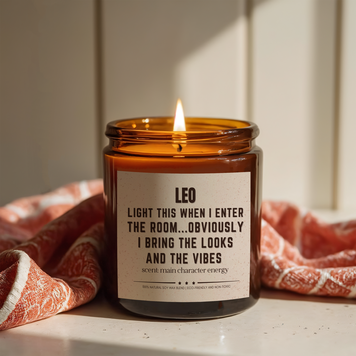 Funny Leo Zodiac Scented Candle for Astrology Lovers