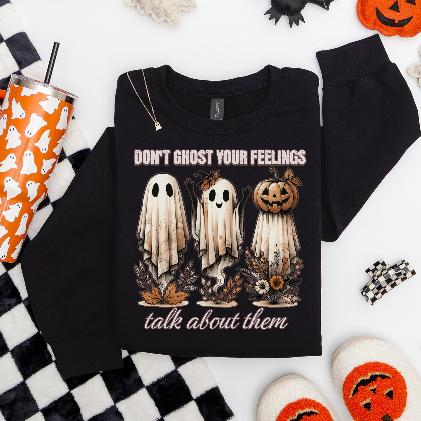 Don’t Ghost Your Feelings Sweatshirt – Mental Health Halloween Crewneck