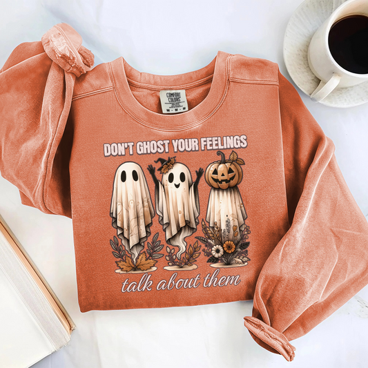 Don’t Ghost Your Feelings Sweatshirt – Mental Health Halloween Crewneck