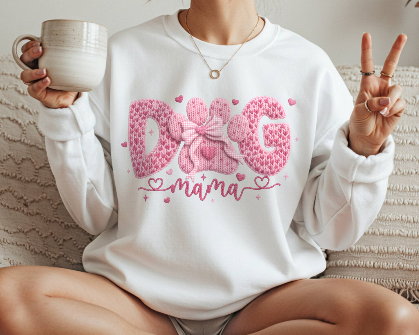 Coquette Dog Mama Sweatshirt — Cute Feminine Dog Mom Pullover