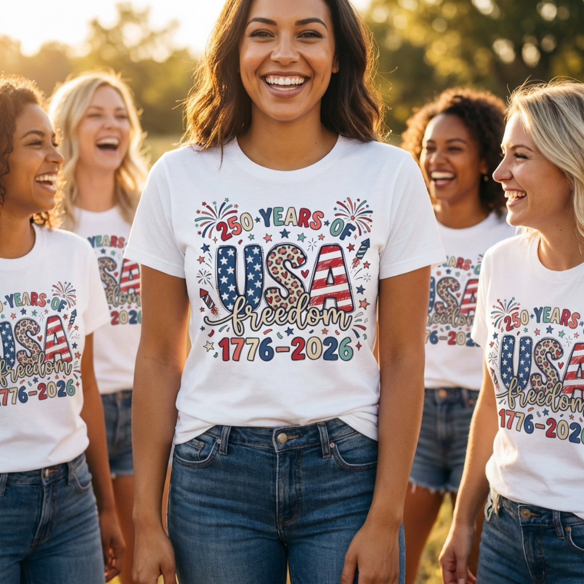 USA Freedom 250th Anniversary Women's Boxy Tee