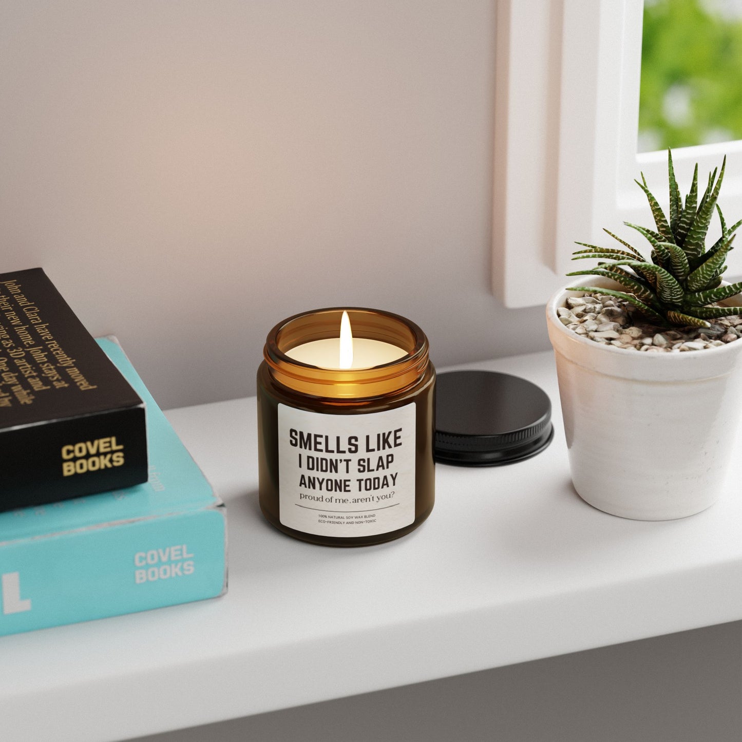 Funny Soy Candle for Surviving the Day Smells Like I Didn’t Slap Anyone