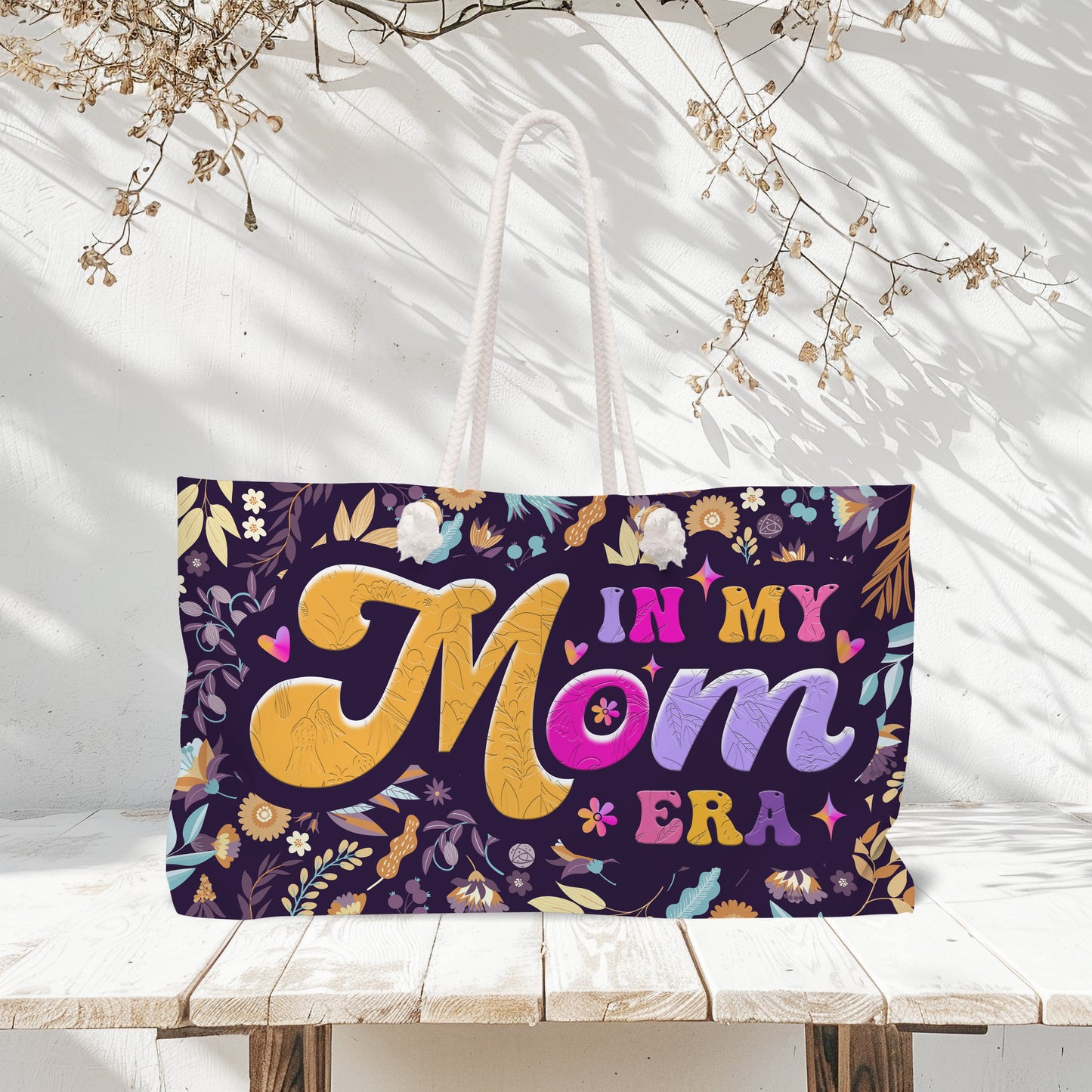 To My Mom "In My Mom Era” Floral Weekender Tote Bag