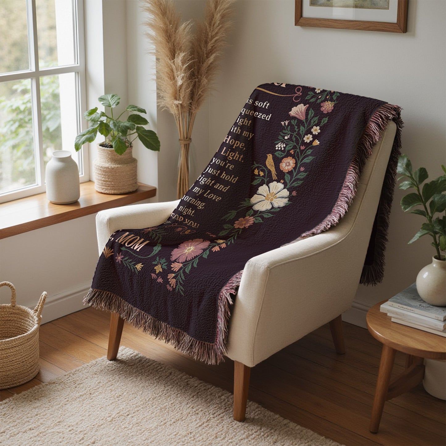 To My Daughter Woven Blanket Love from Mom Gift Cozy Throw