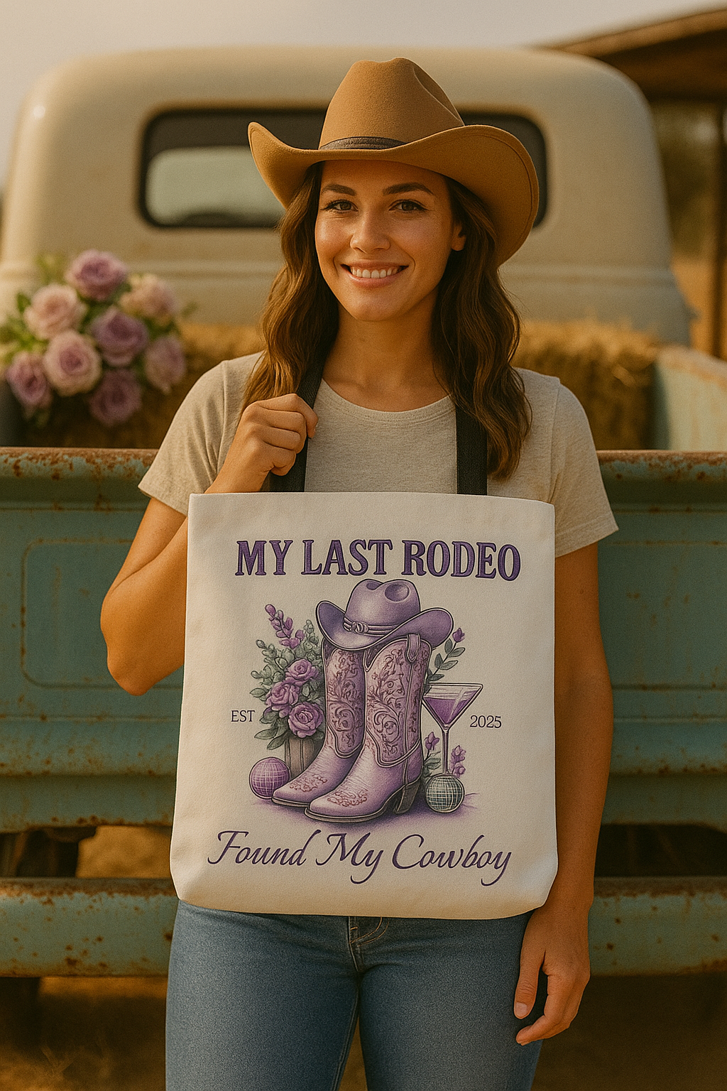 My Last Rodeo Tote Bag with Personalized Name And date !