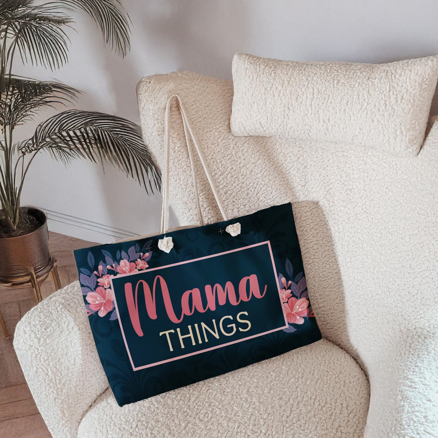To My Mom, Stylish Floral Mama Tote Bag – Mama Things Carryall Bag for Moms On-the-Go