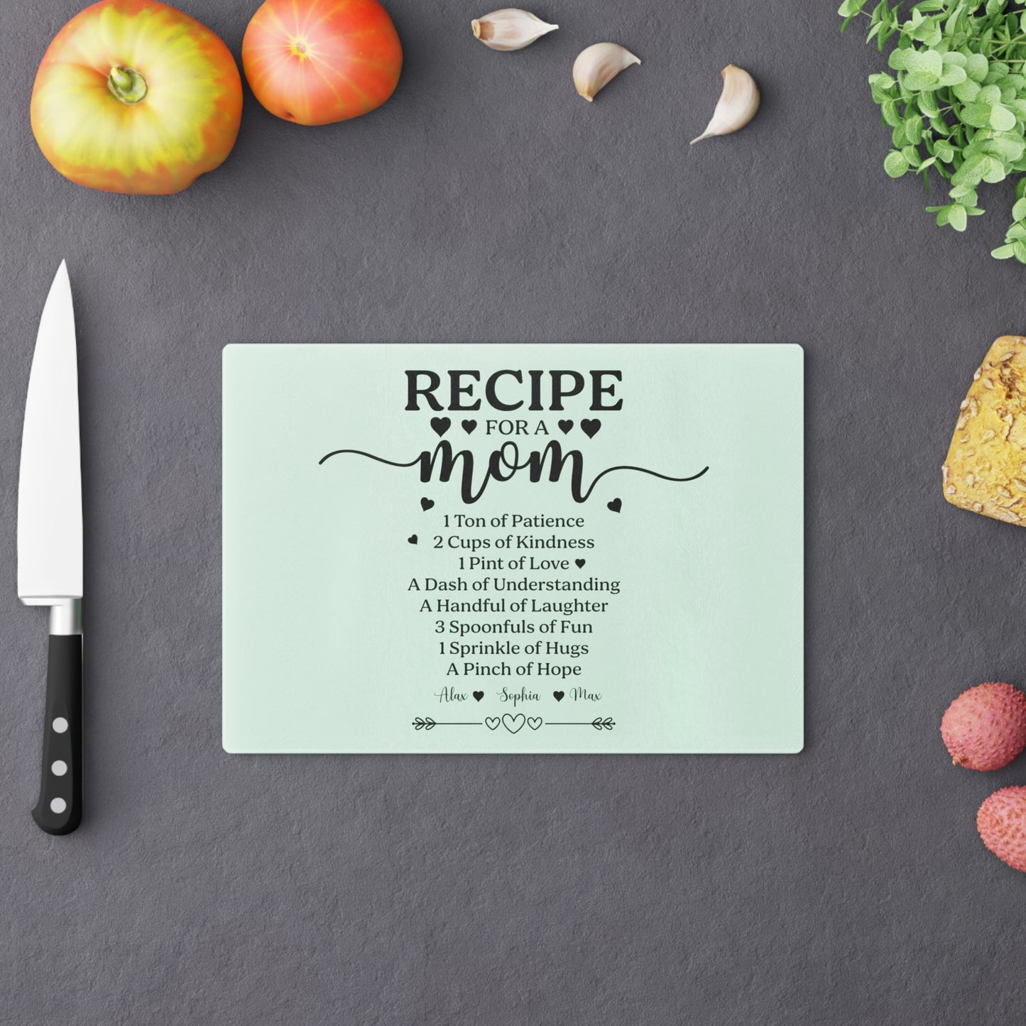 Personalized Recipe for a Mom Acrylic Plaque – Custom Children Names Gift for Mother’s Day Keepsake