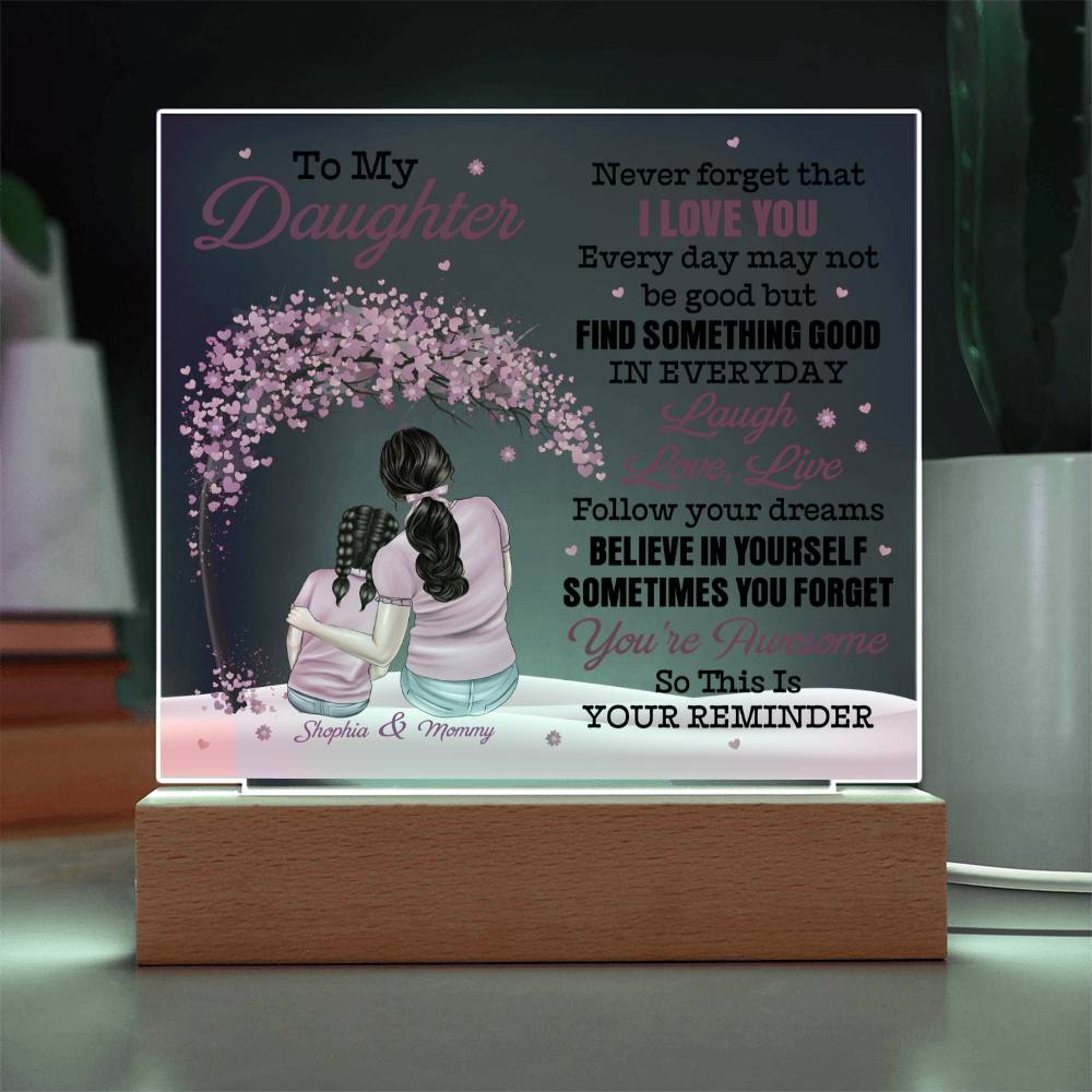 Personalized Mommy & Daughter Acrylic Plaque – Custom Names