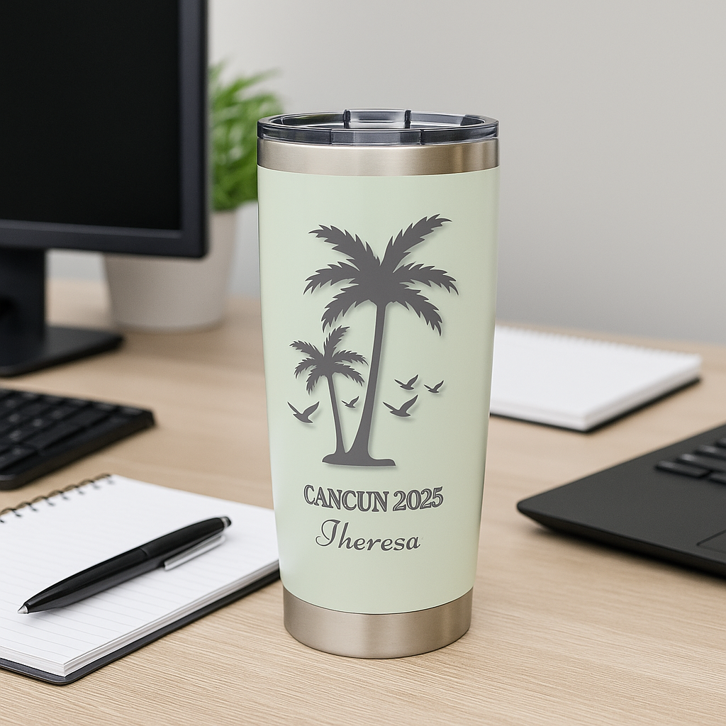 Custom Engraved Vagabond 20oz Travel Tumbler – Name, Date & Location