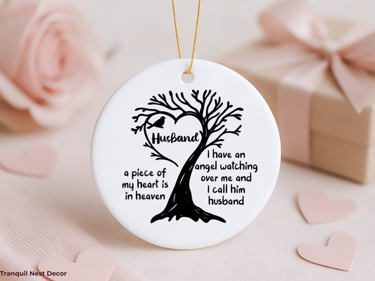 In Memory of Husband Ornament – Personalized Memorial Keepsake