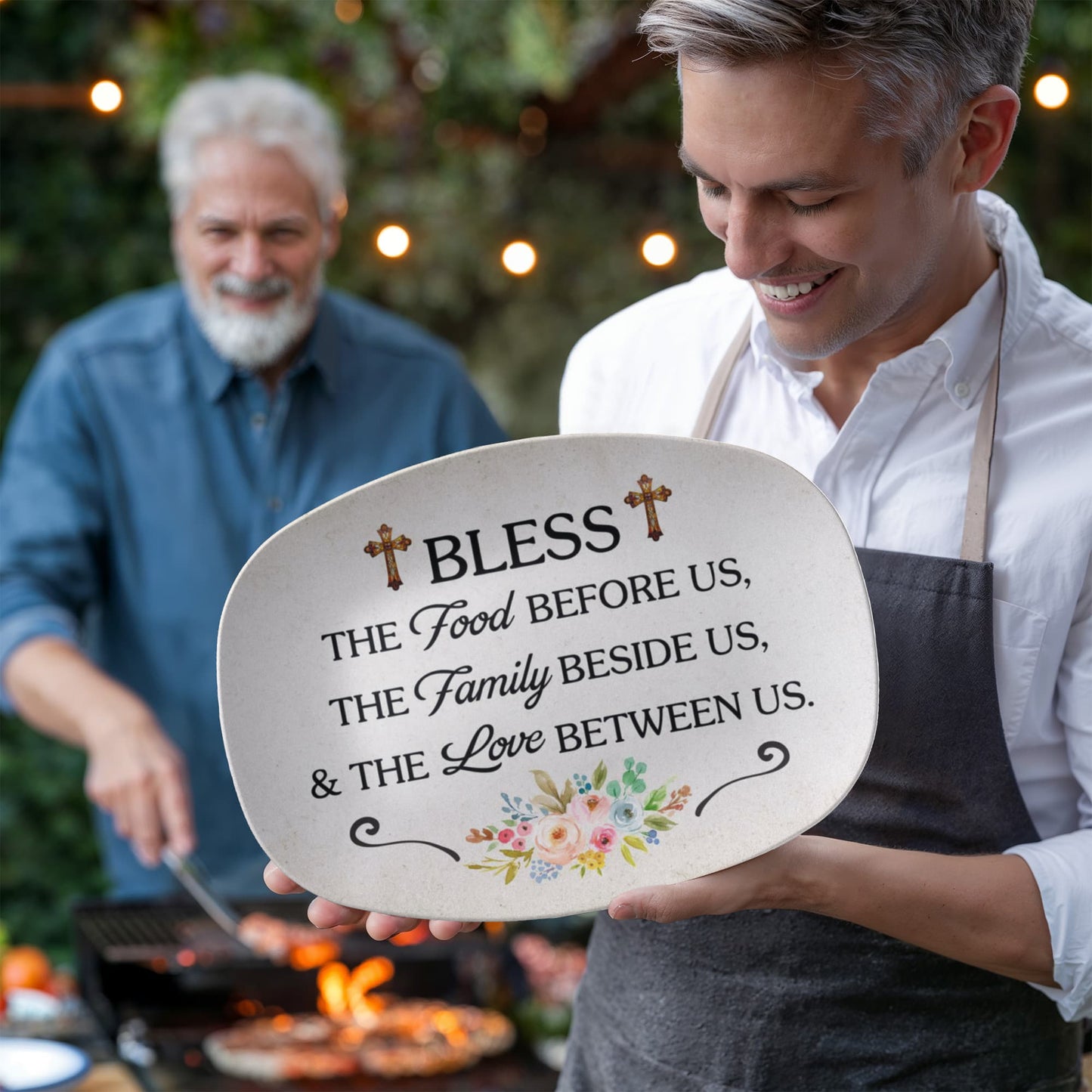 To My Mom - Bless This Food Decorative Platter – Christian Kitchen or Dining Room Table Decor