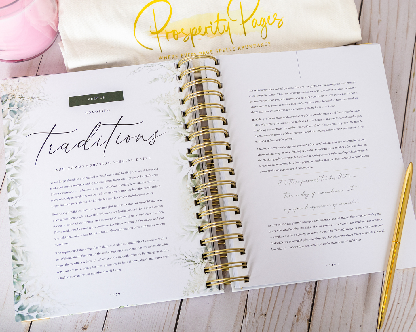 Healing pages from the Grief Journal for Daughters – Whispers of Her Heart Memory Book, fostering emotional reflection.