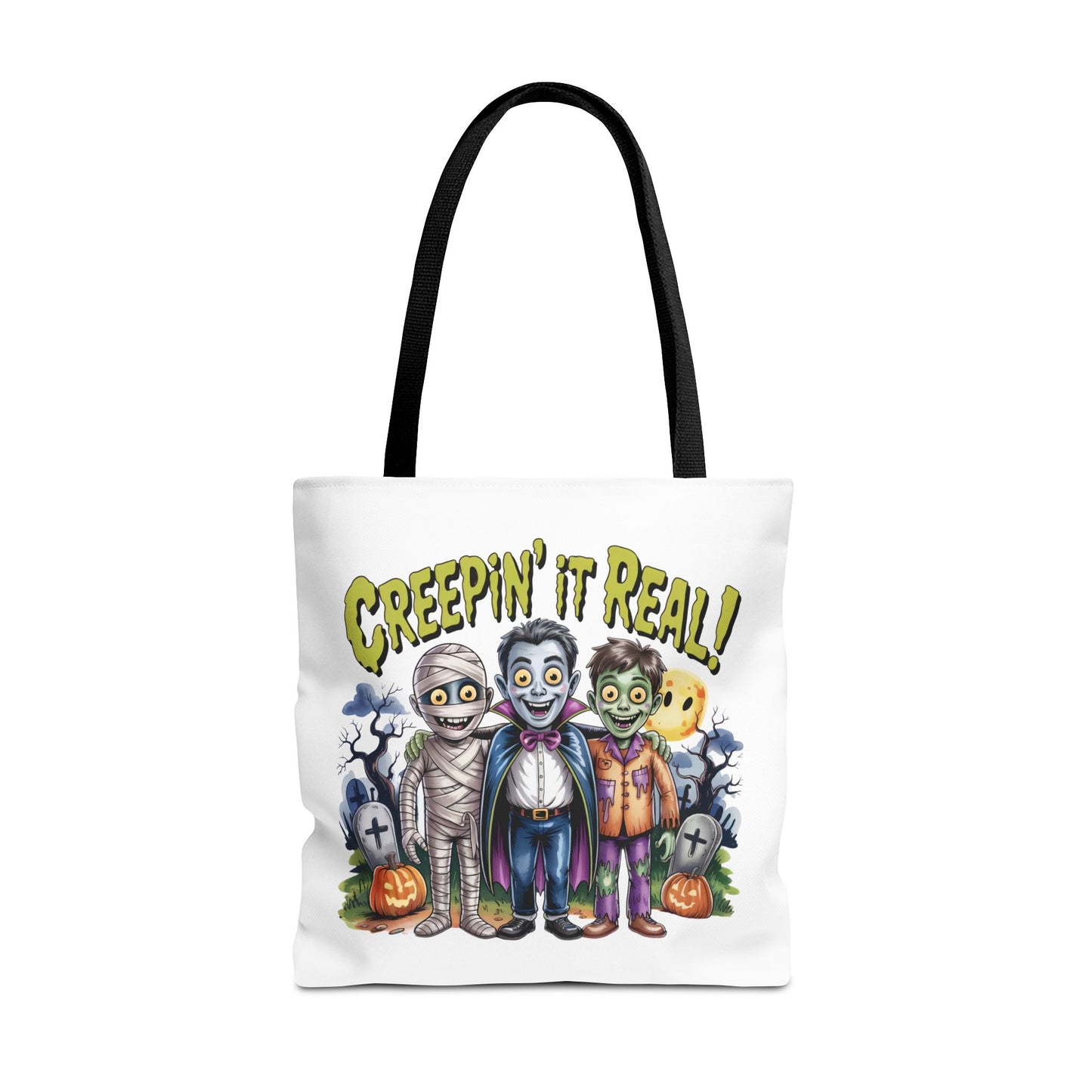 Creepin' It Real Halloween Tote Bag – Funny Trick-or-Treat Bag for Kids & Adults