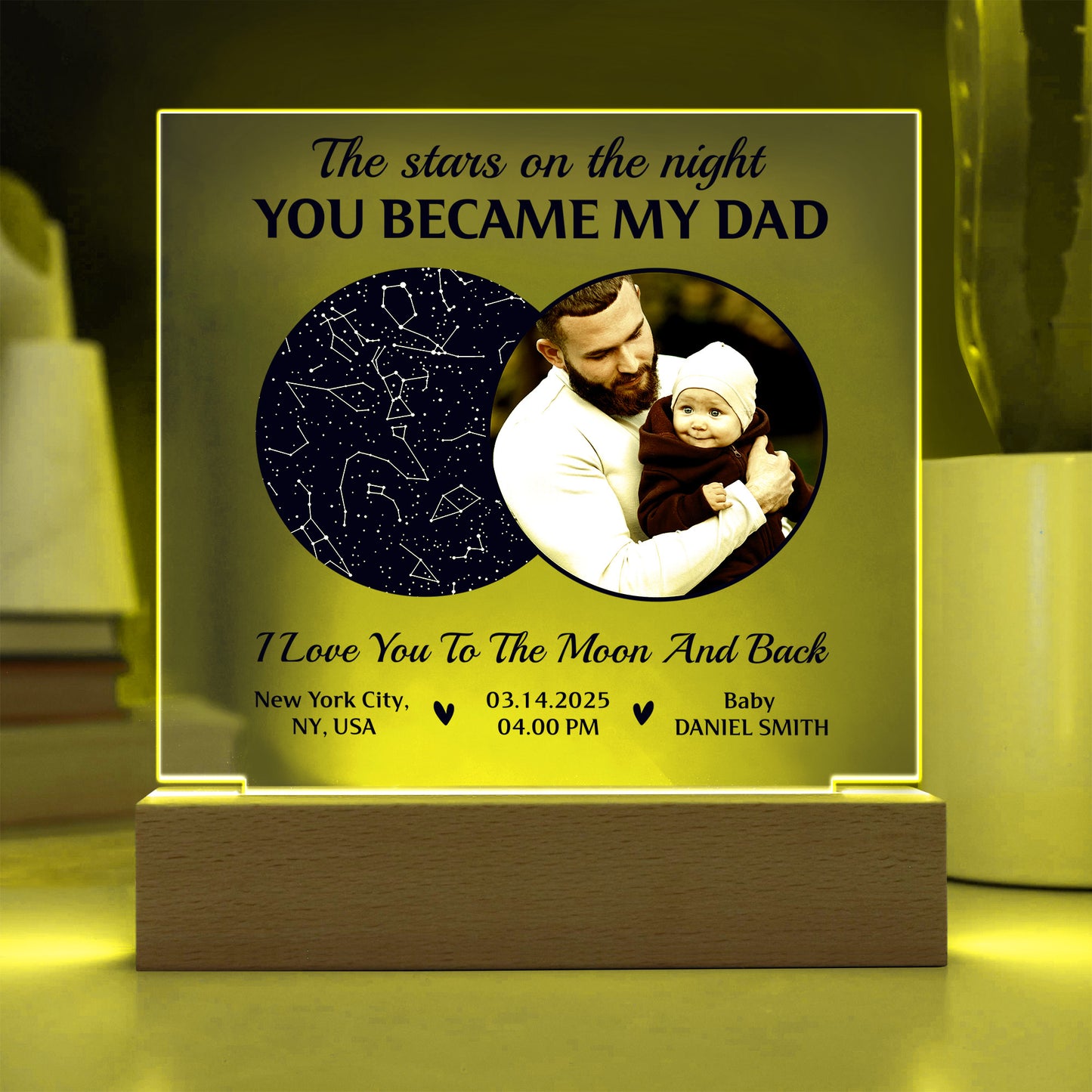 Custom Star Map Acrylic Plaque – “The Night You Became My Dad” Father's Day Keepsake