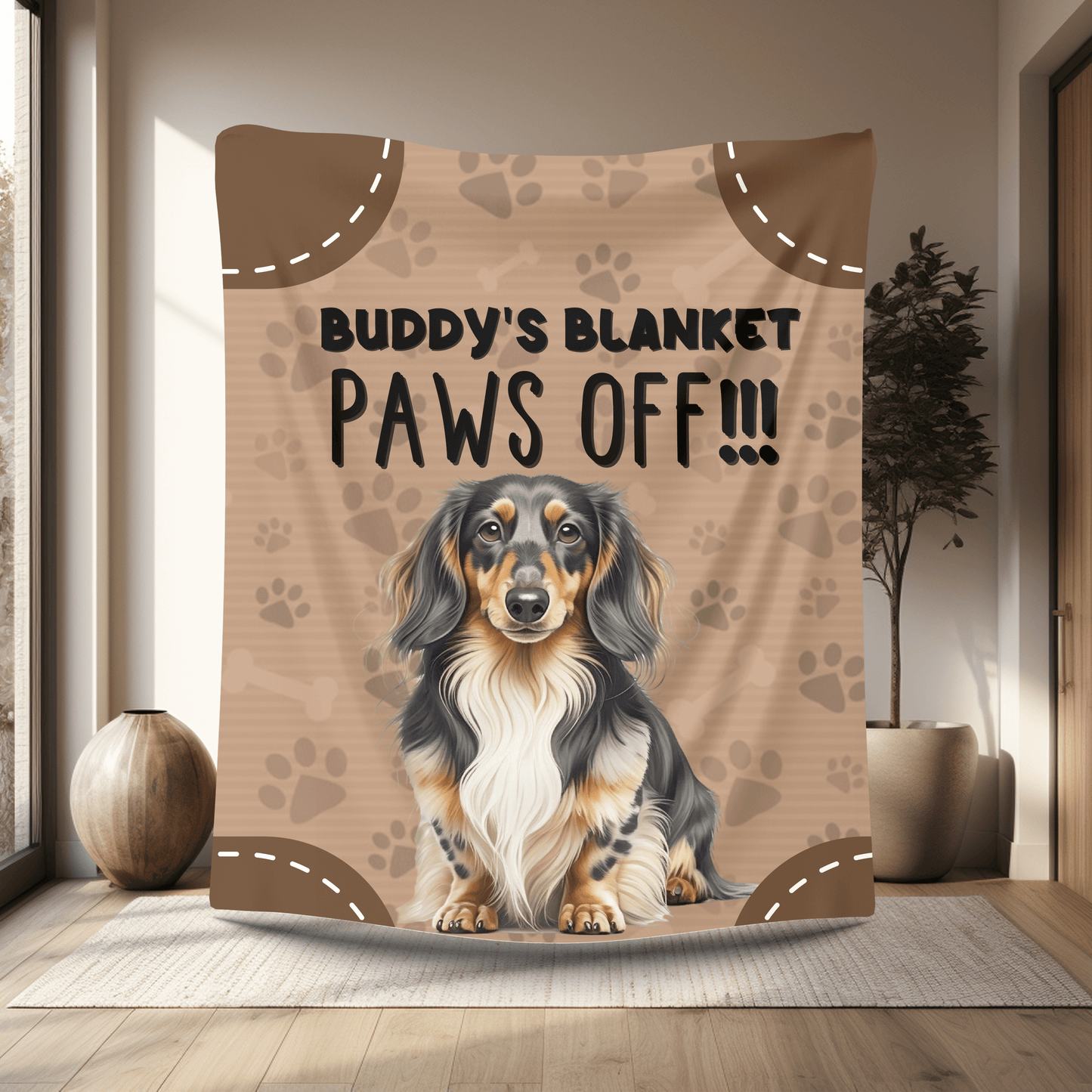 Personalized Dog Blanket – Custom Paws Off Coral Fleece Throw