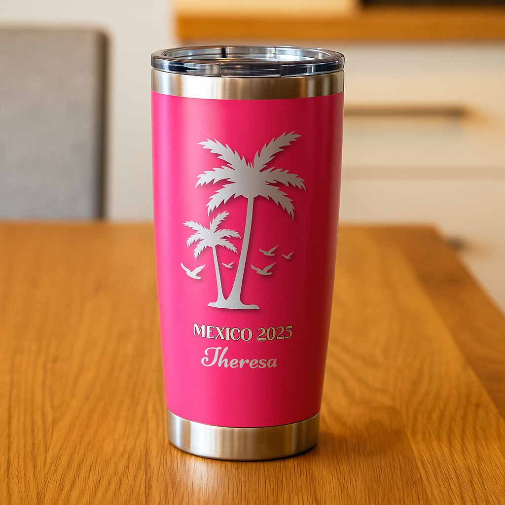 Custom Engraved Vagabond 20oz Travel Tumbler – Name, Date & Location