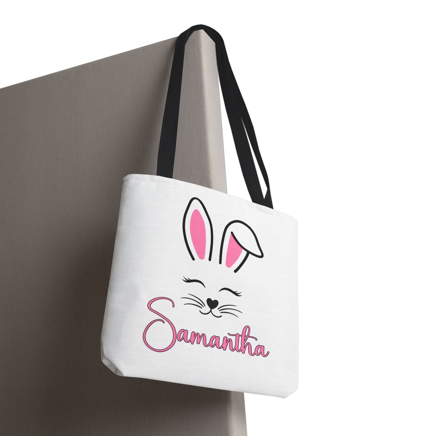 Personalized Easter Bunny Tote Bag – Custom Name Bag for Kids