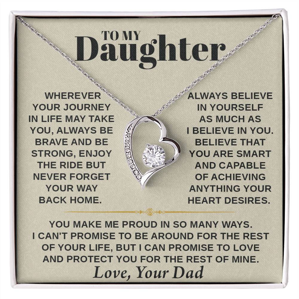 Forever Love Necklace for Daughter – with Personalized Message Card