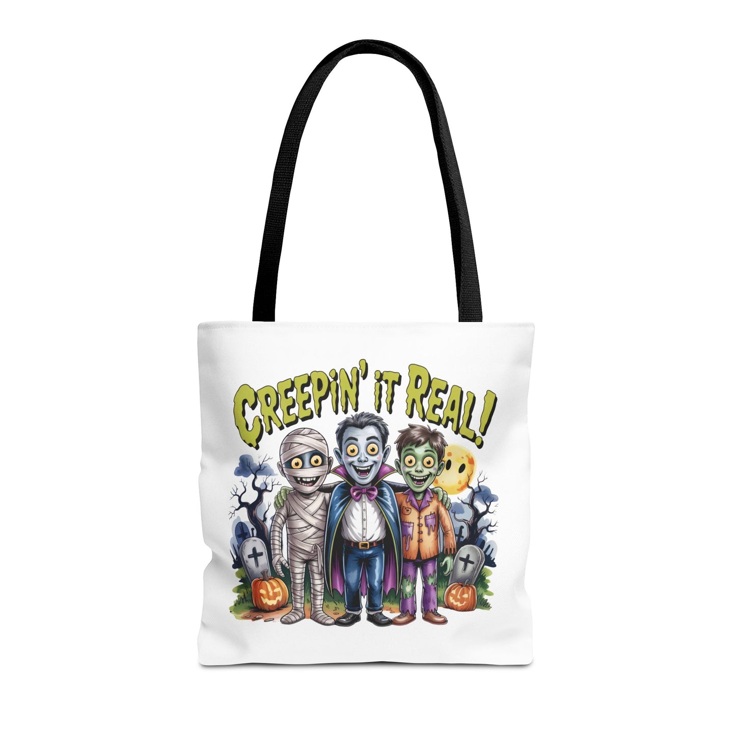 Creepin' It Real Halloween Tote Bag – Funny Trick-or-Treat Bag for Kids & Adults