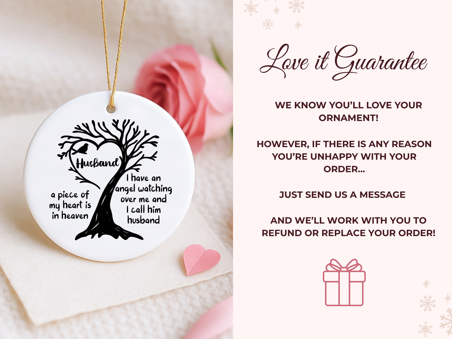 In Memory of Husband Ornament – Personalized Memorial Keepsake
