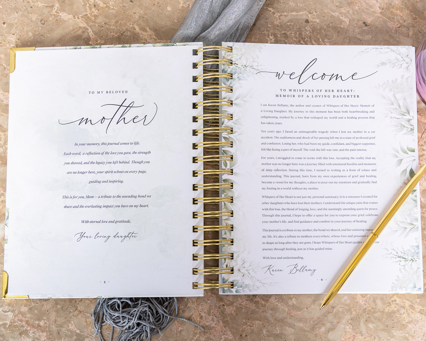 Grief Journal for Daughters – Whispers of Her Heart Memory Book offers a heartfelt space for expressing emotions and memories.