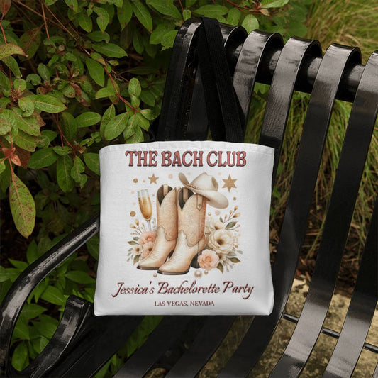 Custom Bachelorette Tote – The Bach Club Bag with Name & Location