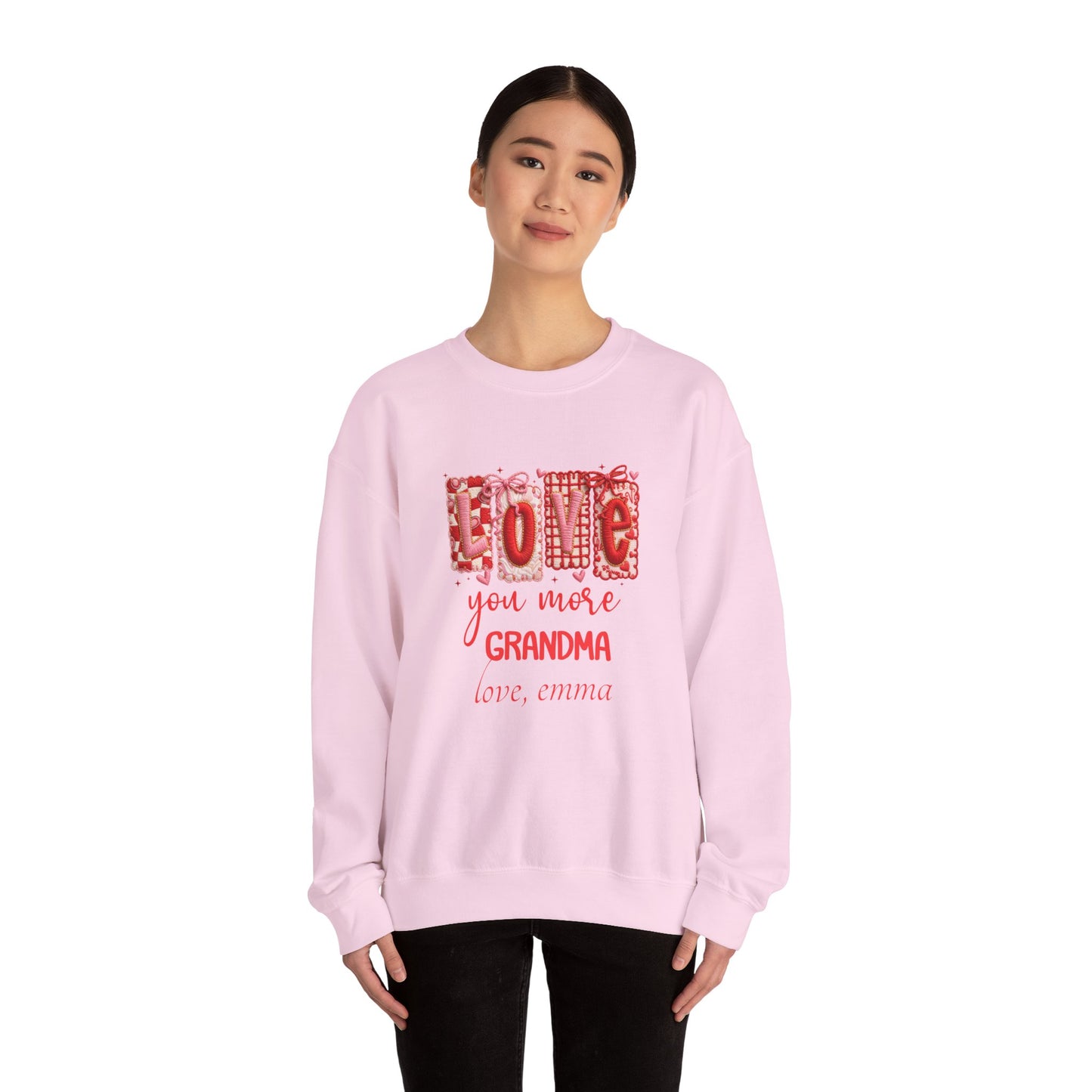 Personalized Grandma Valentine Sweatshirt — Custom Grandma Valentine's Day Crewneck