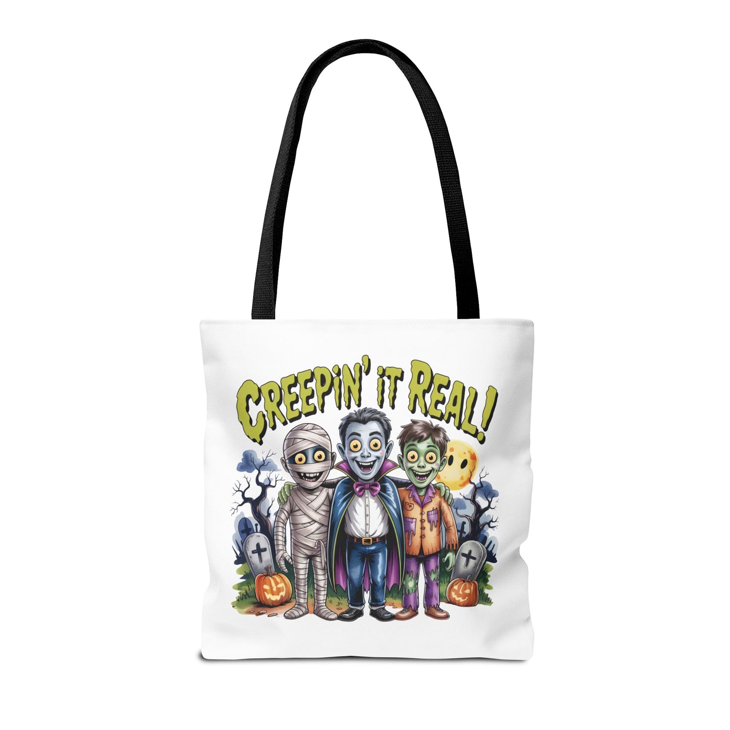 Creepin' It Real Halloween Tote Bag – Funny Trick-or-Treat Bag for Kids & Adults