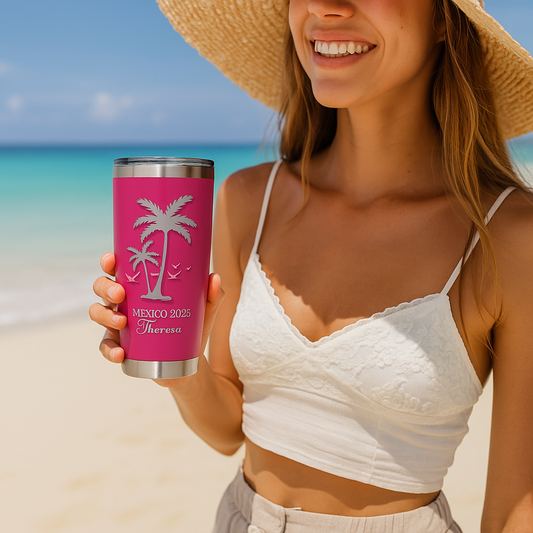 Custom Engraved Vagabond 20oz Travel Tumbler – Name, Date & Location