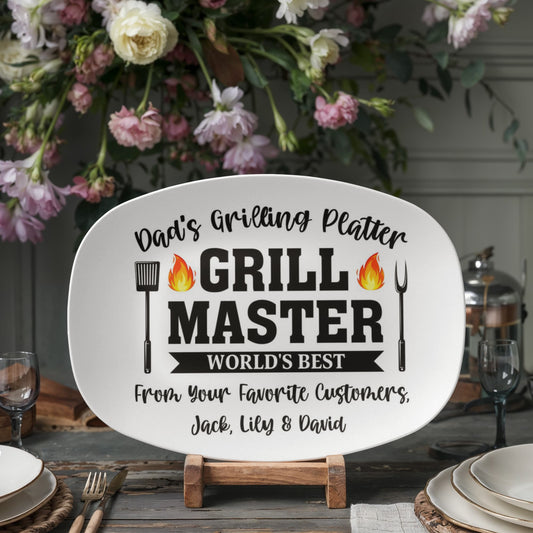 Personalized Grill Master Platter for Dad – Father’s Day BBQ Gift