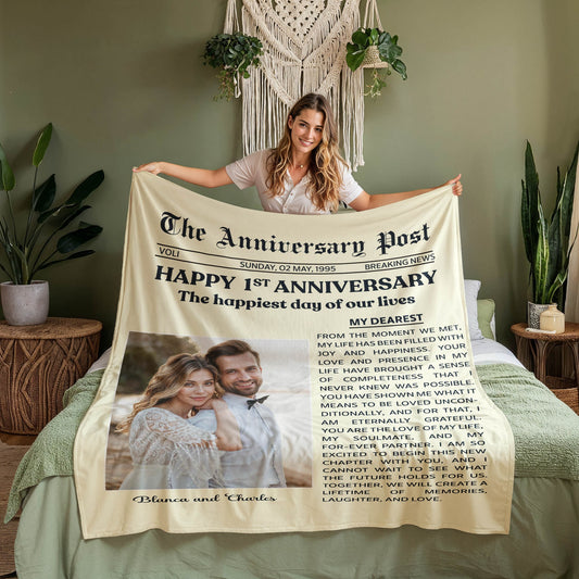 Customized Photo Anniversary Blanket !